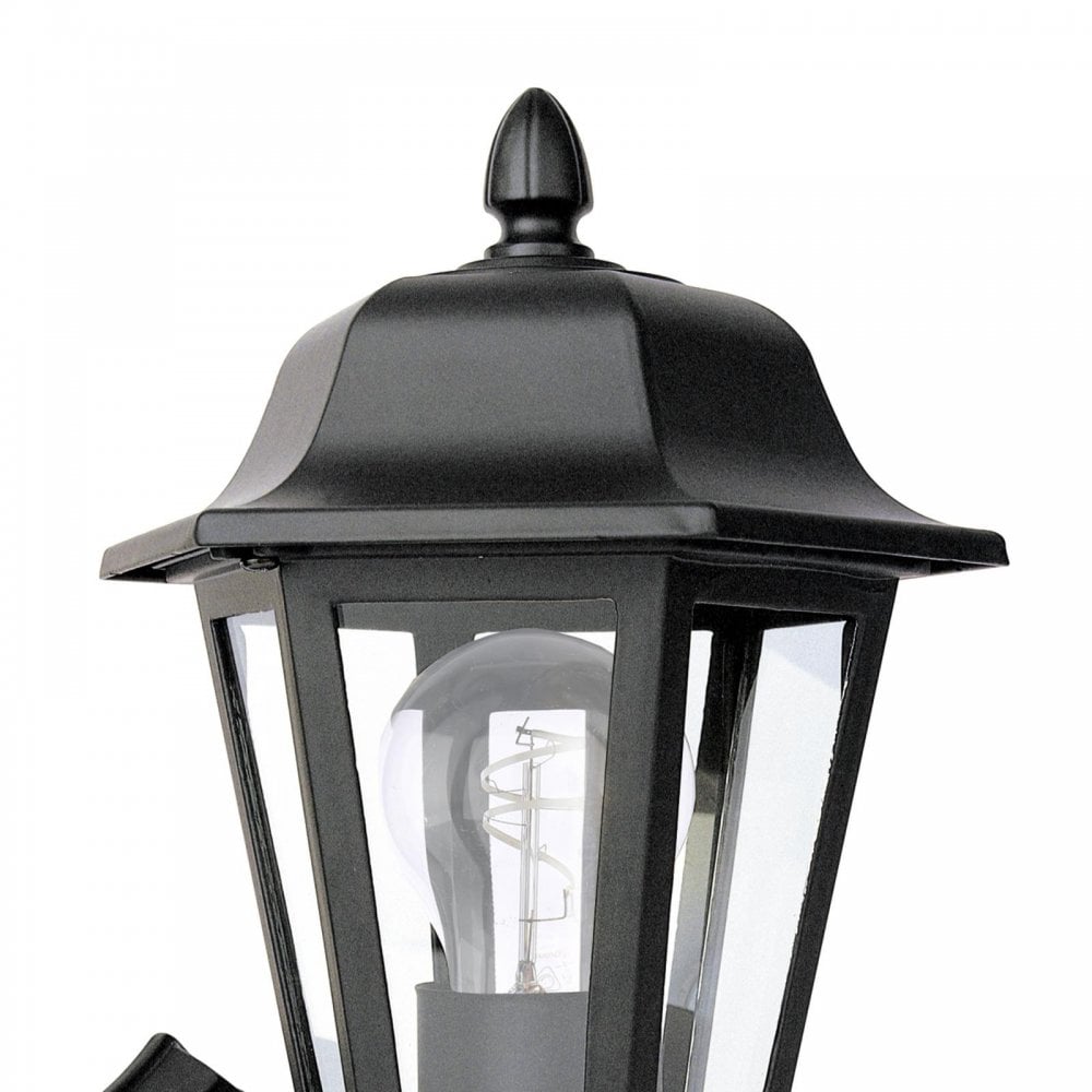 LEW1622 Lewis Outdoor Wall Light Matt Black and Glass IP44