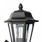 LEW1622 Lewis Outdoor Wall Light Matt Black and Glass IP44