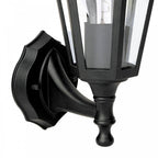 LEW1622 Lewis Outdoor Wall Light Matt Black and Glass IP44