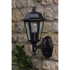 LEW1622 Lewis Outdoor Wall Light Matt Black and Glass IP44