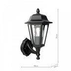 LEW1622 Lewis Outdoor Wall Light Matt Black and Glass IP44