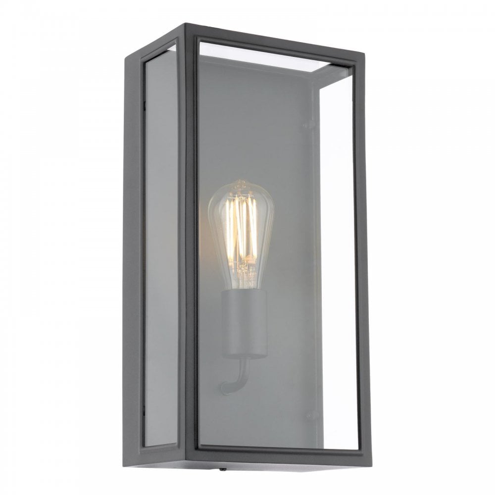 MAZ5222 Mazin Outdoor Wall Light Matt Black and Glass IP44