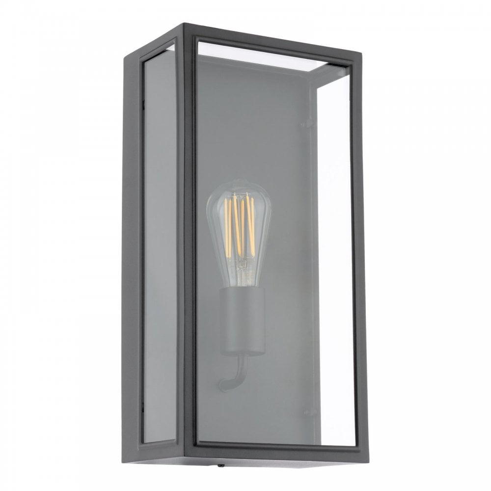 MAZ5222 Mazin Outdoor Wall Light Matt Black and Glass IP44