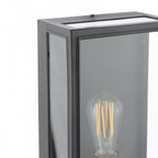 MAZ5222 Mazin Outdoor Wall Light Matt Black and Glass IP44