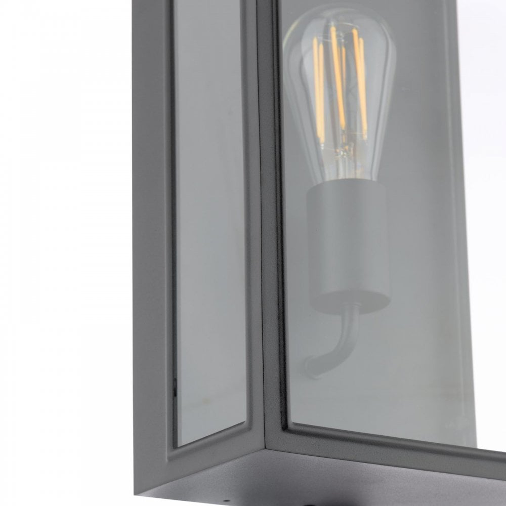 MAZ5222 Mazin Outdoor Wall Light Matt Black and Glass IP44
