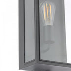 MAZ5222 Mazin Outdoor Wall Light Matt Black and Glass IP44