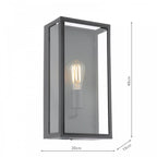 MAZ5222 Mazin Outdoor Wall Light Matt Black and Glass IP44
