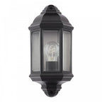 NEL2122 Nelson Outdoor Wall Light Matt Black and Glass IP44