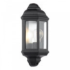 NEL2122 Nelson Outdoor Wall Light Matt Black and Glass IP44