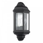 NEL2122 Nelson Outdoor Wall Light Matt Black and Glass IP44