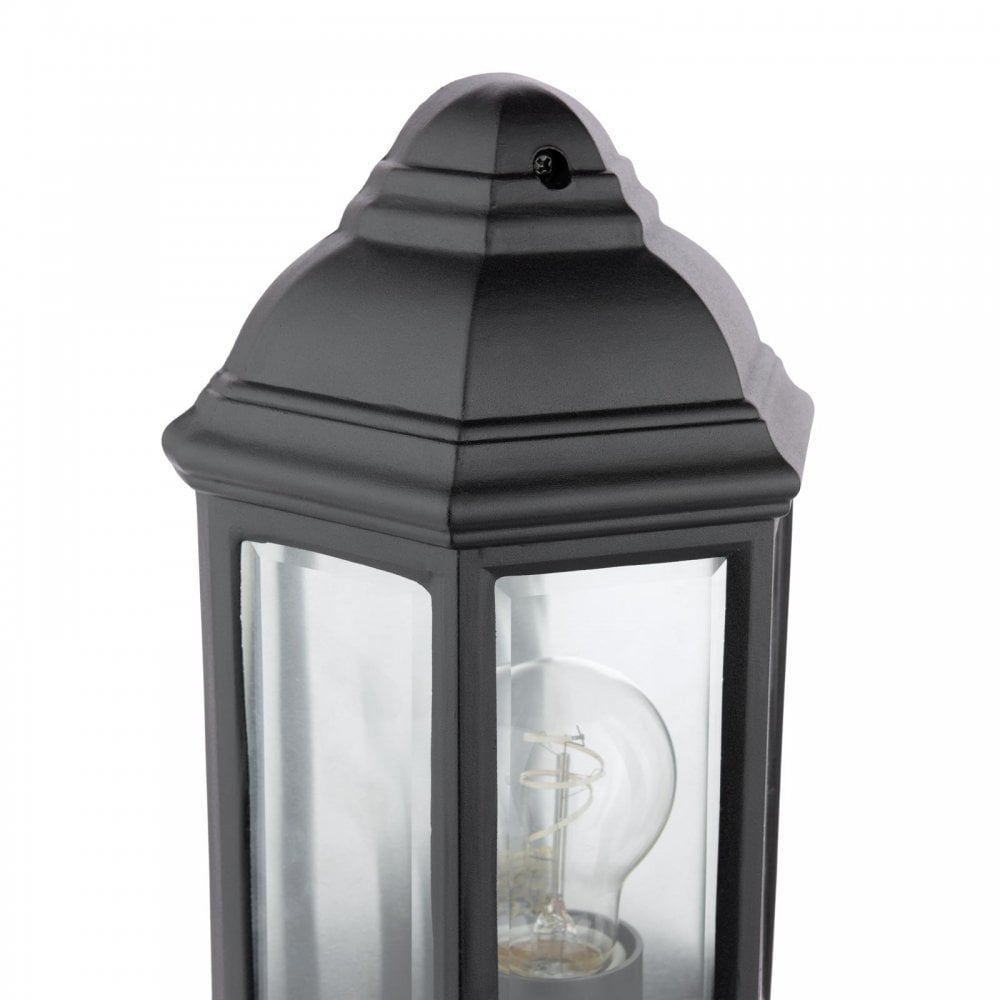 NEL2122 Nelson Outdoor Wall Light Matt Black and Glass IP44