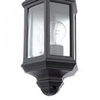NEL2122 Nelson Outdoor Wall Light Matt Black and Glass IP44