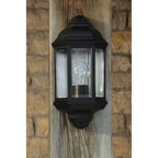 NEL2122 Nelson Outdoor Wall Light Matt Black and Glass IP44