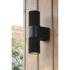 OBI3222 Obi 2 Light Outdoor Wall Light Matt Black IP54