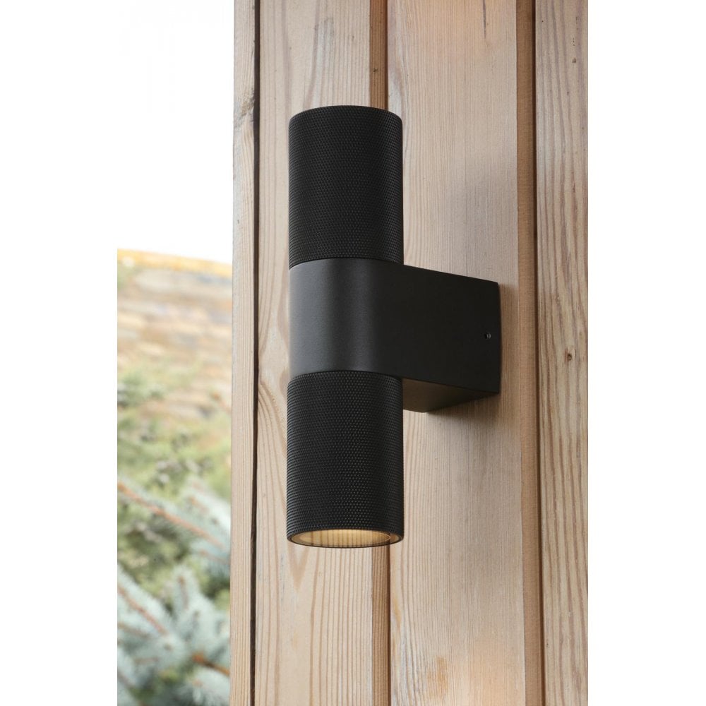 OBI3222 Obi 2 Light Outdoor Wall Light Matt Black IP54