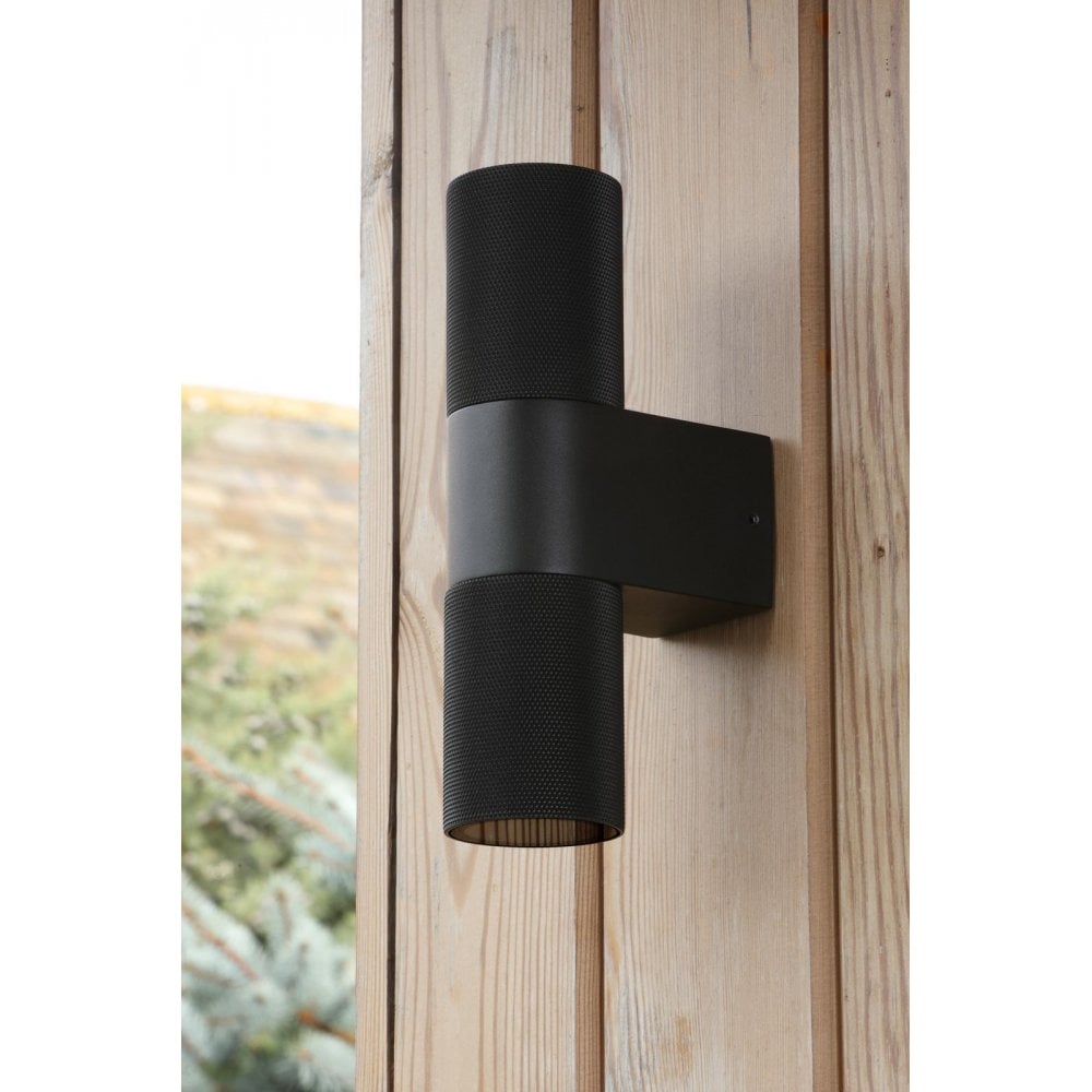 OBI3222 Obi 2 Light Outdoor Wall Light Matt Black IP54