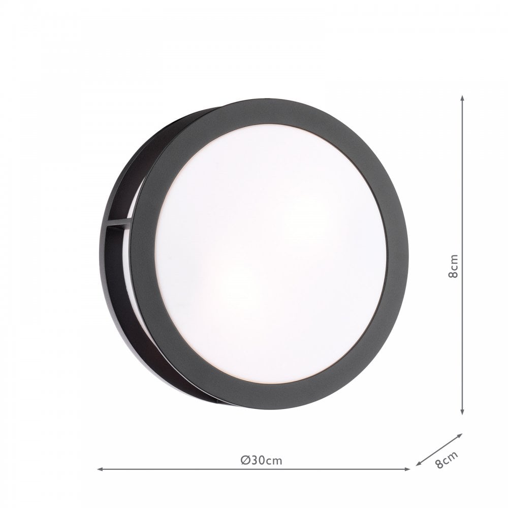 RAT5022 Ratana Outdoor Wall Light Matt Black and Opal IP44