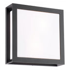 VAY5022 Vayu 2 Light Outdoor Wall Light Matt Black and Opal IP44
