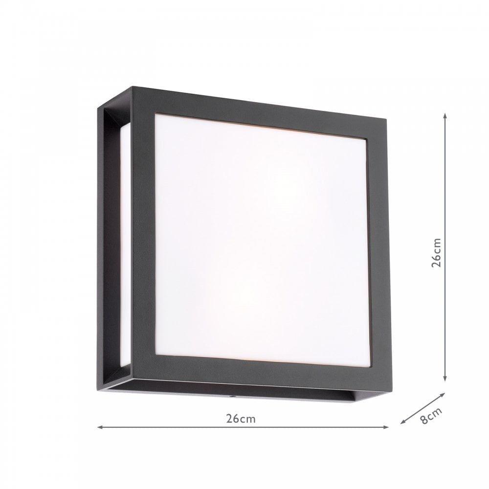 VAY5022 Vayu 2 Light Outdoor Wall Light Matt Black and Opal IP44