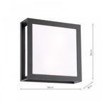 VAY5022 Vayu 2 Light Outdoor Wall Light Matt Black and Opal IP44