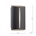 ZUZ2122 Zuzana Outdoor Wall Light Matt Black IP54