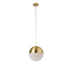 24181SB Endor 1 Light Pendant Satin Brass Finish With Opal Glass