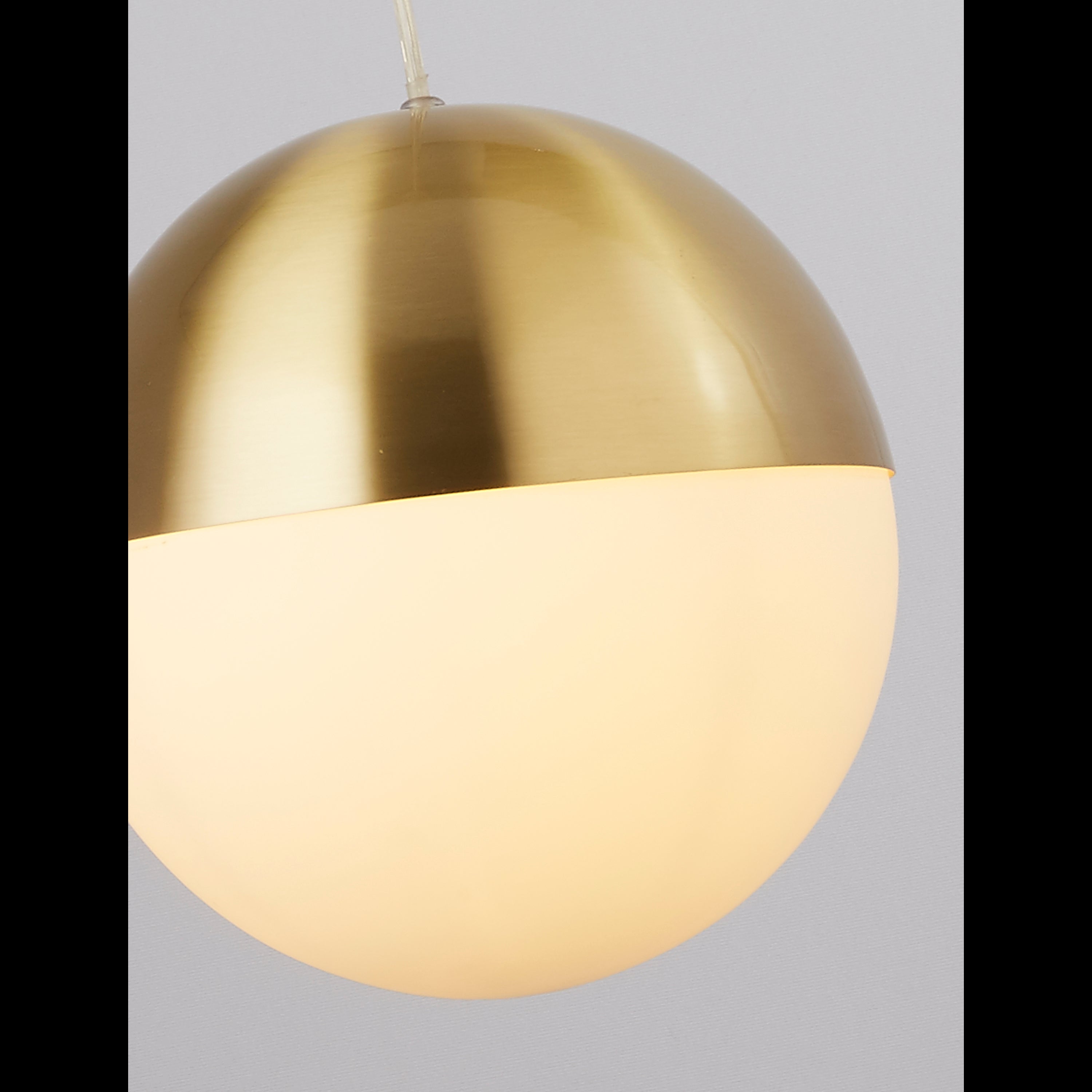 24181SB Endor 1 Light Pendant Satin Brass Finish With Opal Glass