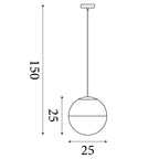 24181SB Endor 1 Light Pendant Satin Brass Finish With Opal Glass