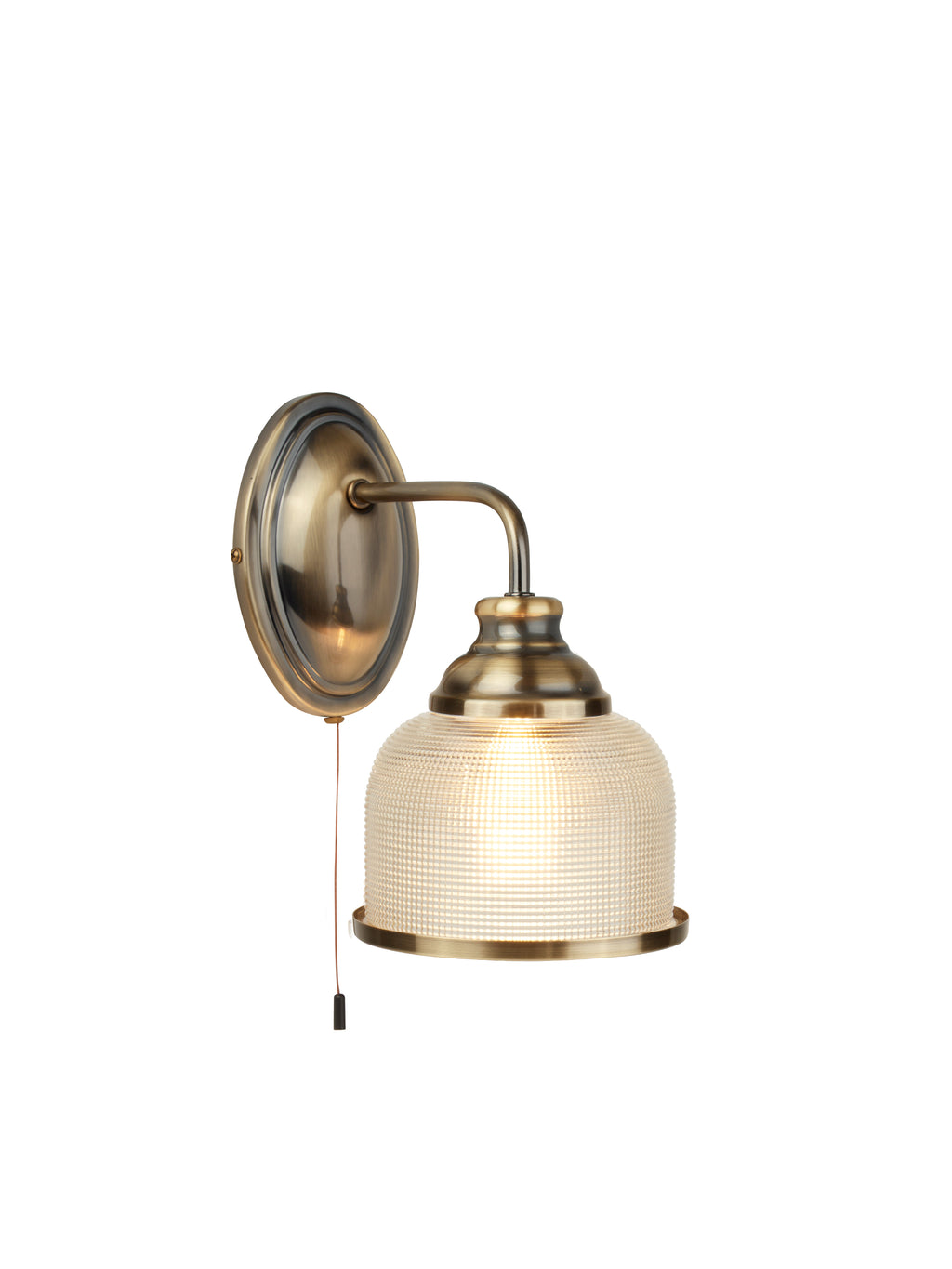2671-1AB Bistro II - 1 Light Wall Bracket Antique Brass Halophane Glass