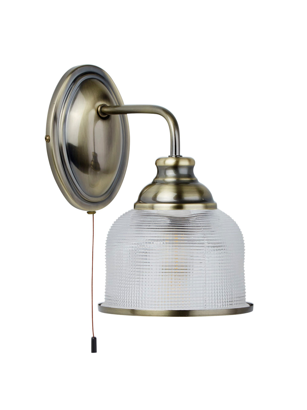 2671-1AB Bistro II - 1 Light Wall Bracket Antique Brass Halophane Glass