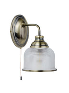 2671-1AB Bistro II - 1 Light Wall Bracket Antique Brass Halophane Glass