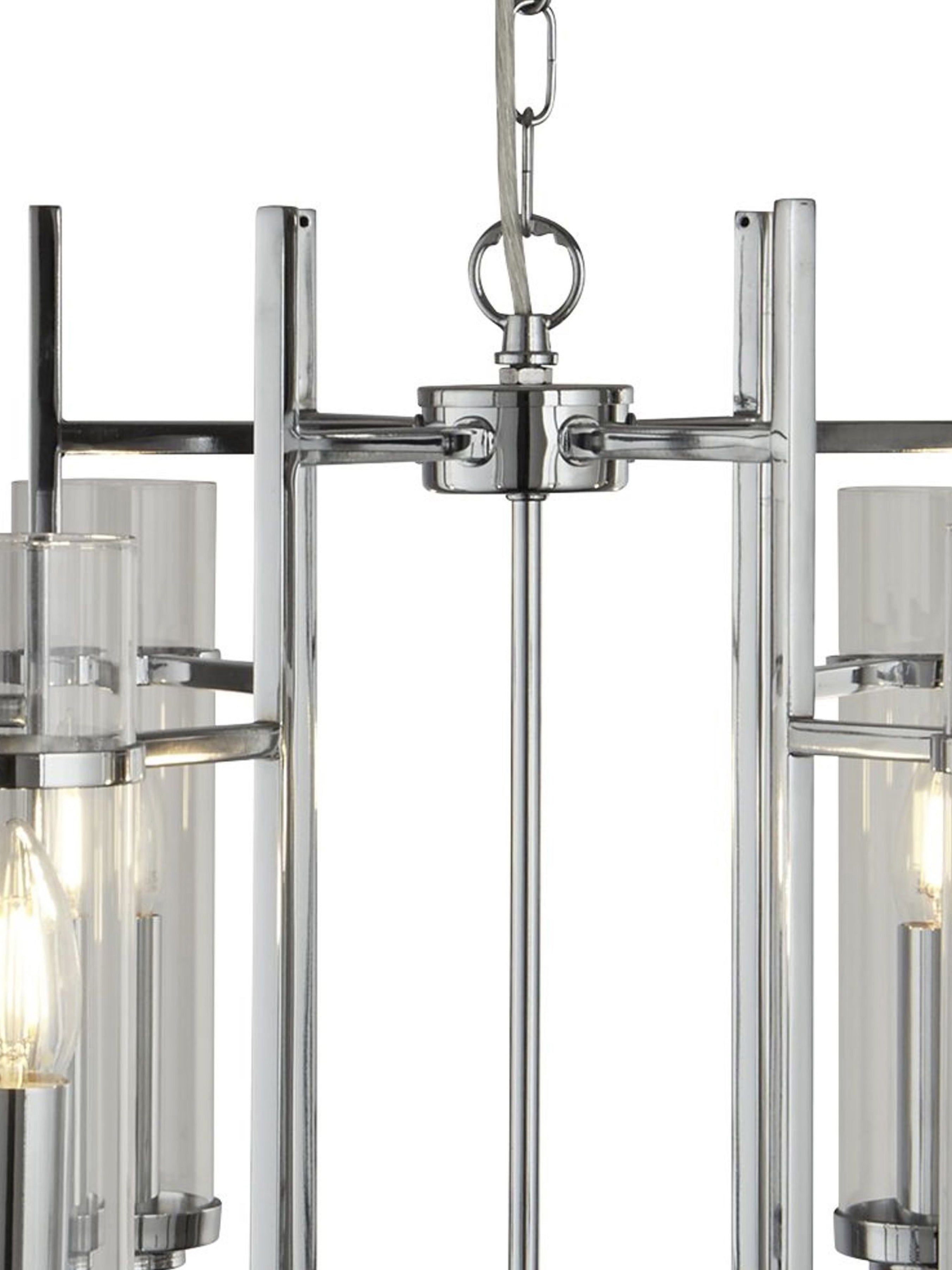 3096-6CC Milo Chrome 6 Light Pend-clear Glass Cylinder Shade