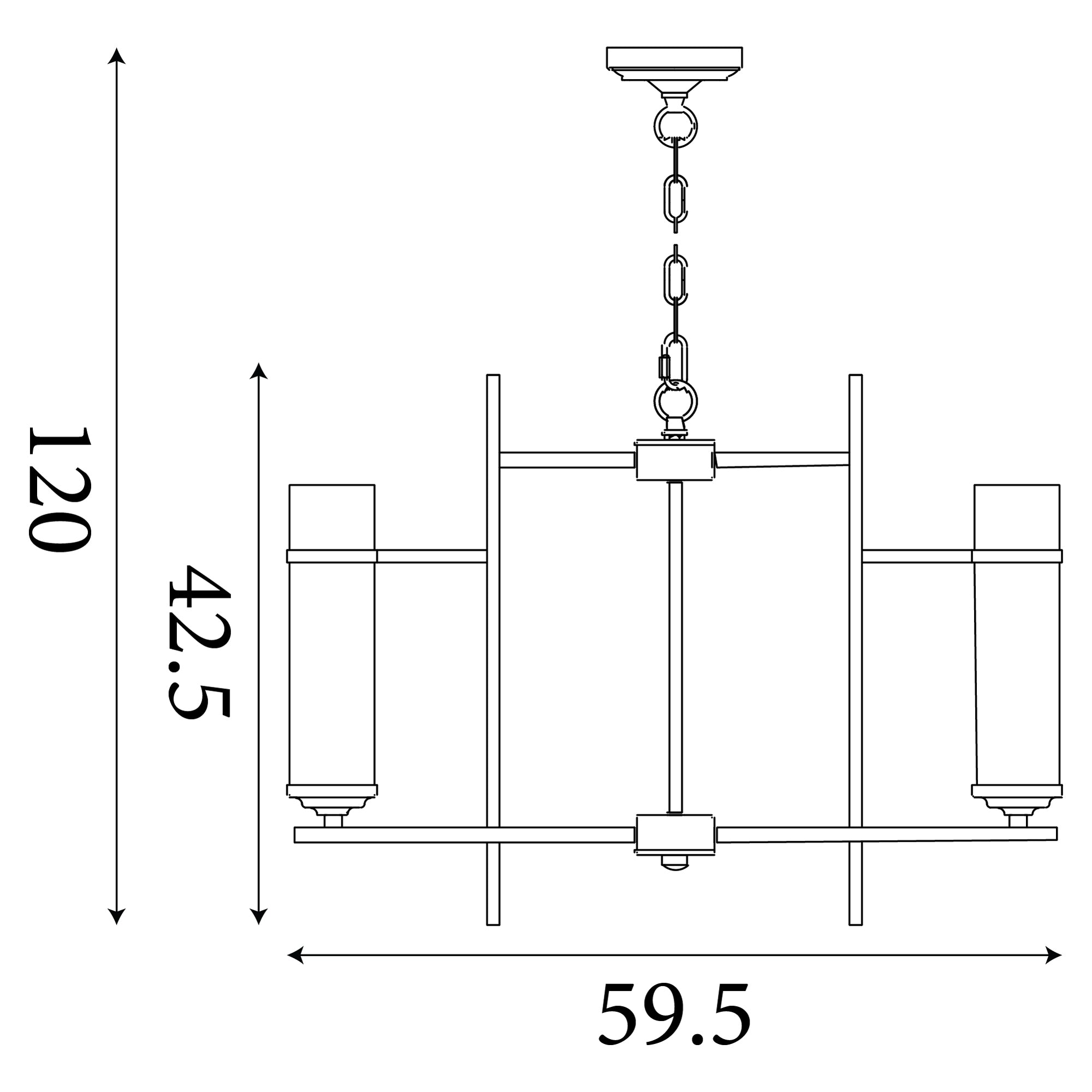 3096-6CC Milo Chrome 6 Light Pend-clear Glass Cylinder Shade