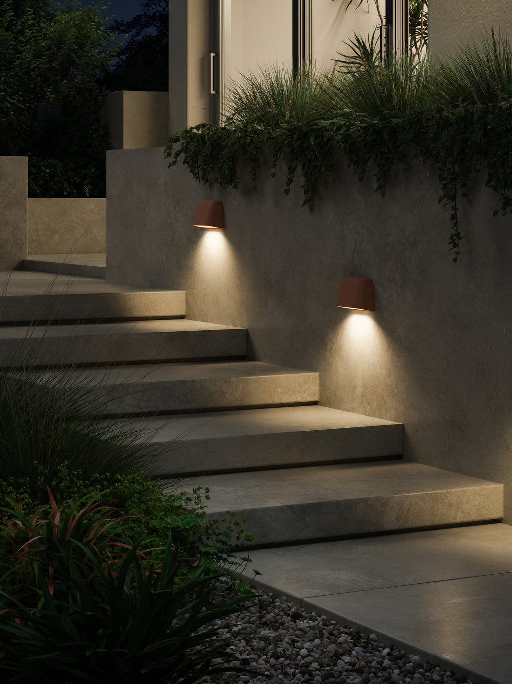 1317032 Mast Outdoor Twin Wall Light Terracotta Concrete
