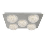 32511-5SI Celestia 5 Light LED Ceiling Light Silver Leaf With Clear Acrylic