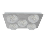 32511-5SI Celestia 5 Light LED Ceiling Light Silver Leaf With Clear Acrylic