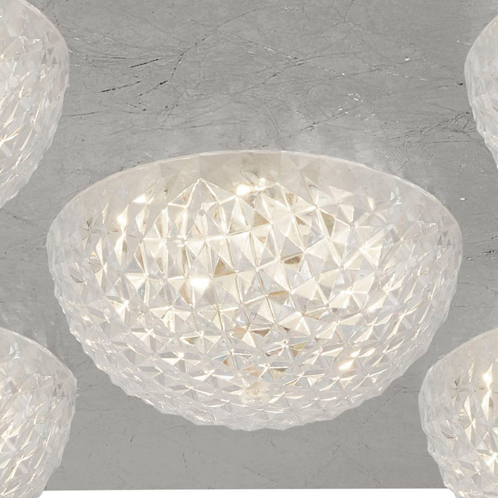 32511-5SI Celestia 5 Light LED Ceiling Light Silver Leaf With Clear Acrylic