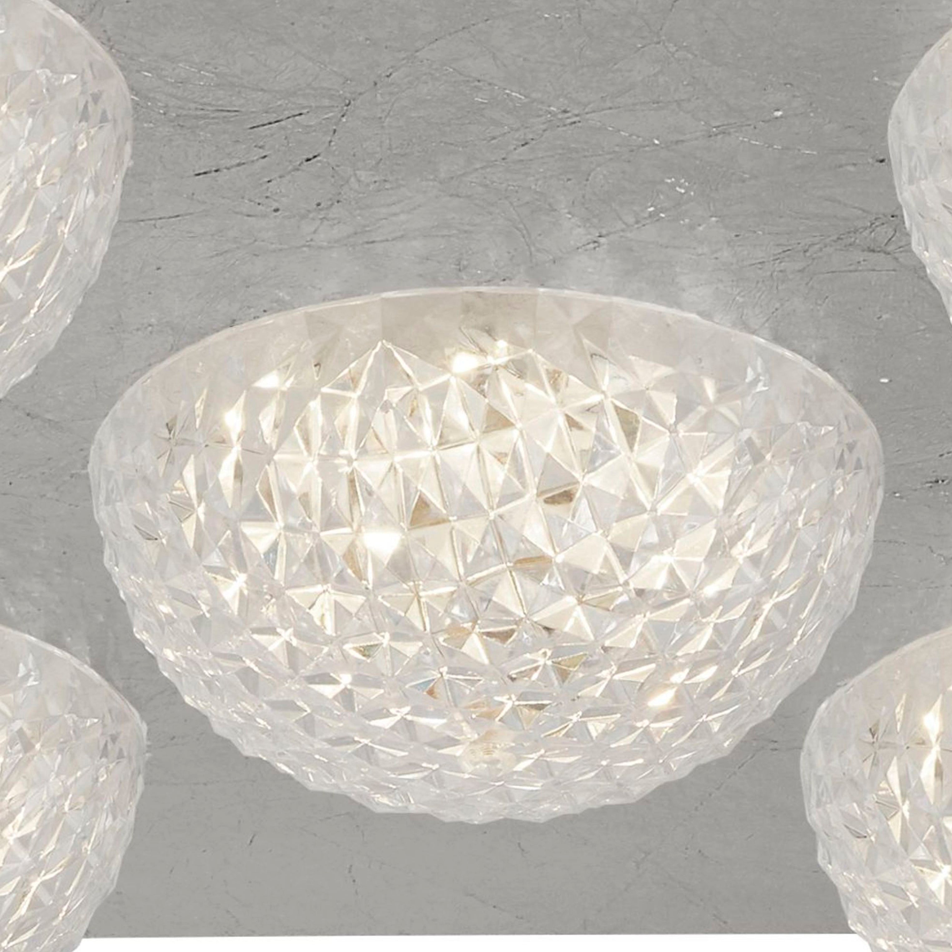 32511-5SI Celestia 5 Light LED Ceiling Light Silver Leaf With Clear Acrylic
