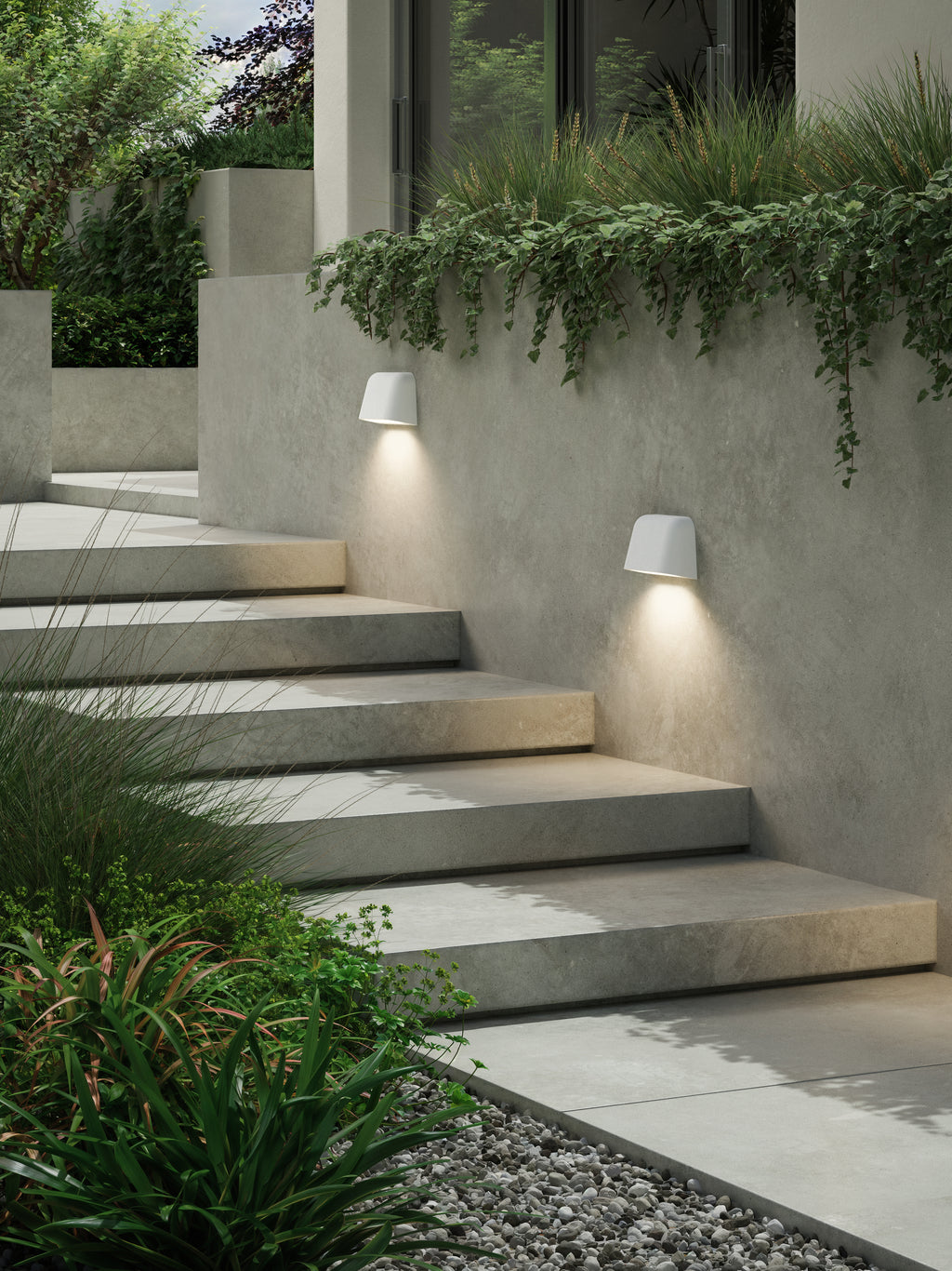 1317033 Mast Outdoor Twin Wall Light White Concrete