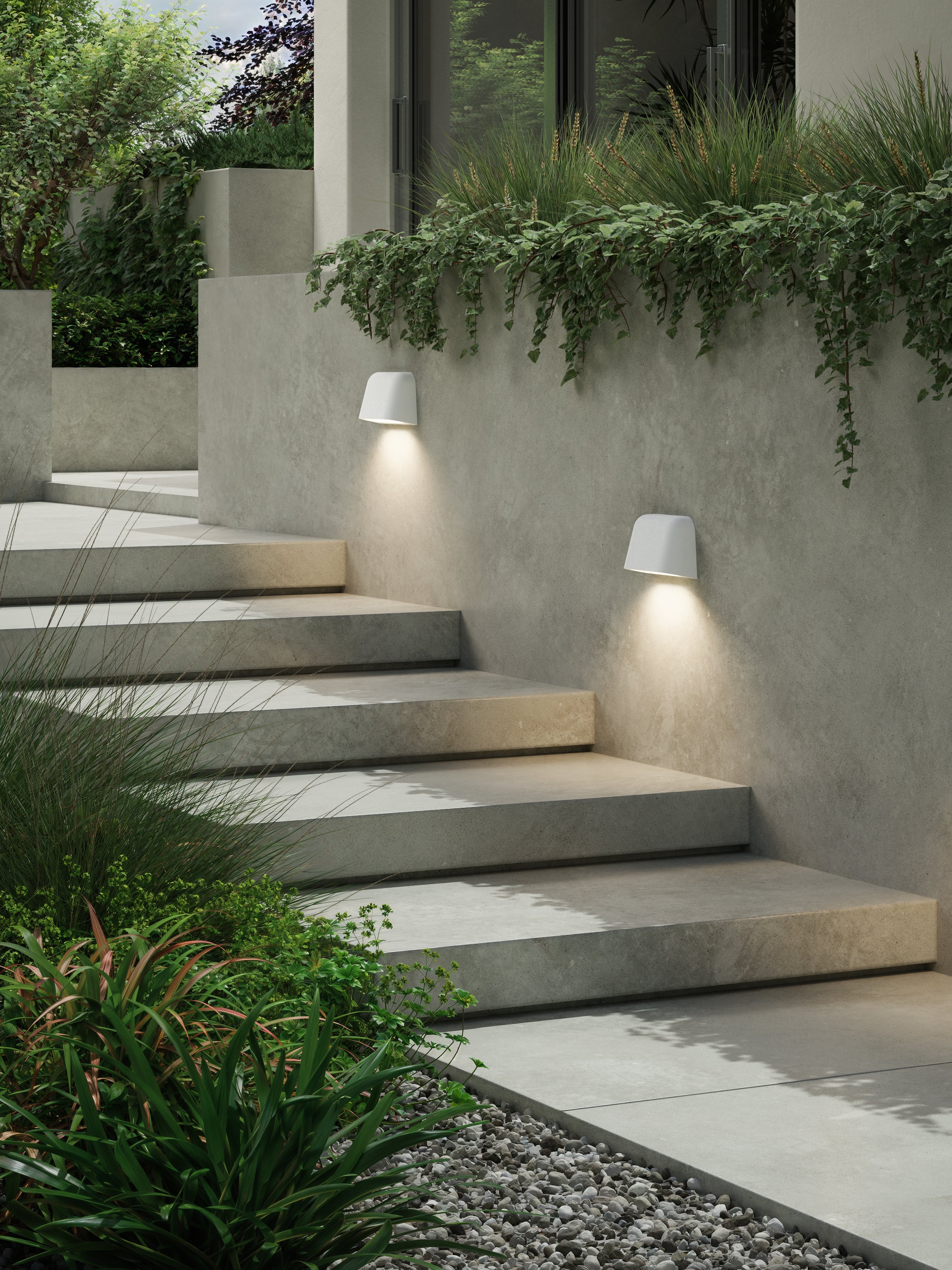 1317033 Mast Outdoor Twin Wall Light White Concrete