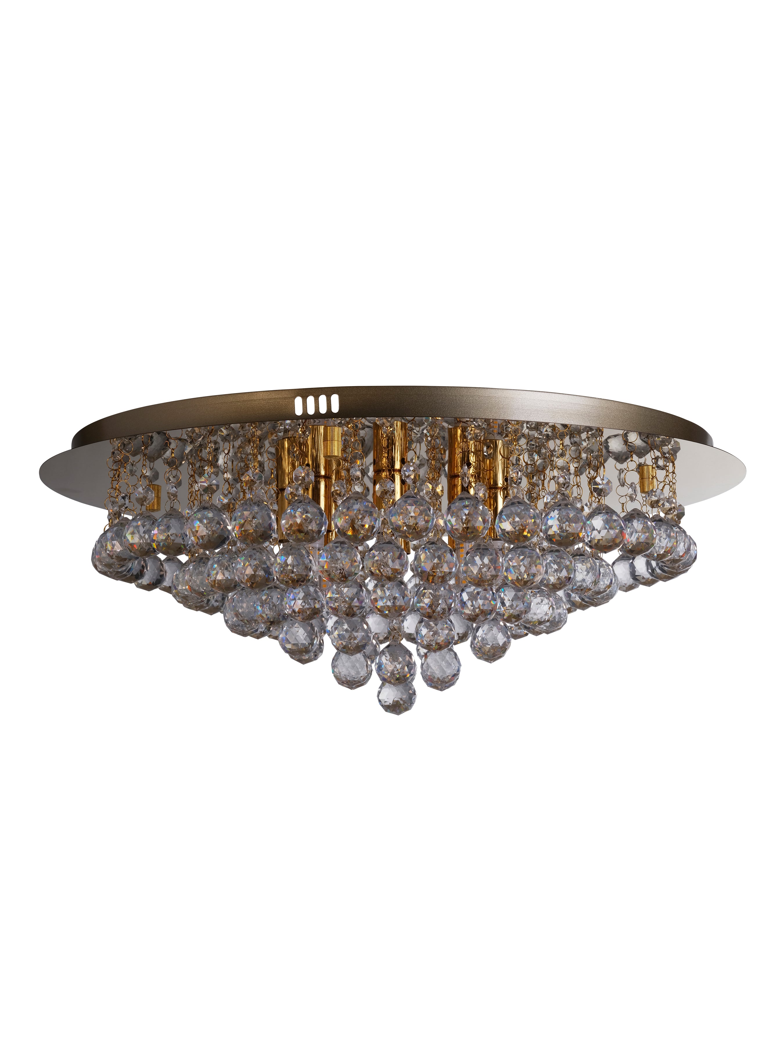 3408-8GO Hanna 8 Light Flush Ceiling Light Gold & Clear Crystal