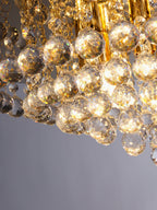 3408-8GO Hanna 8 Light Flush Ceiling Light Gold & Clear Crystal