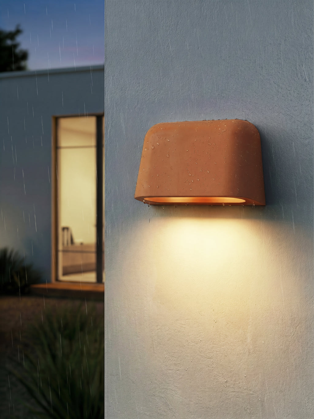 1317032 Mast Outdoor Twin Wall Light Terracotta Concrete