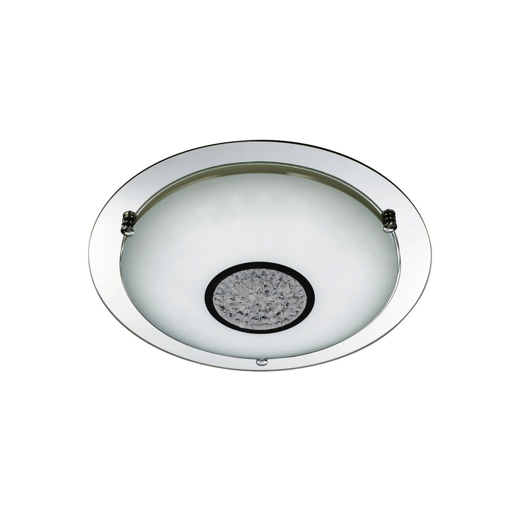 3883-31 Bathroom LED Flush Chrome Mirror Halo White Crystal