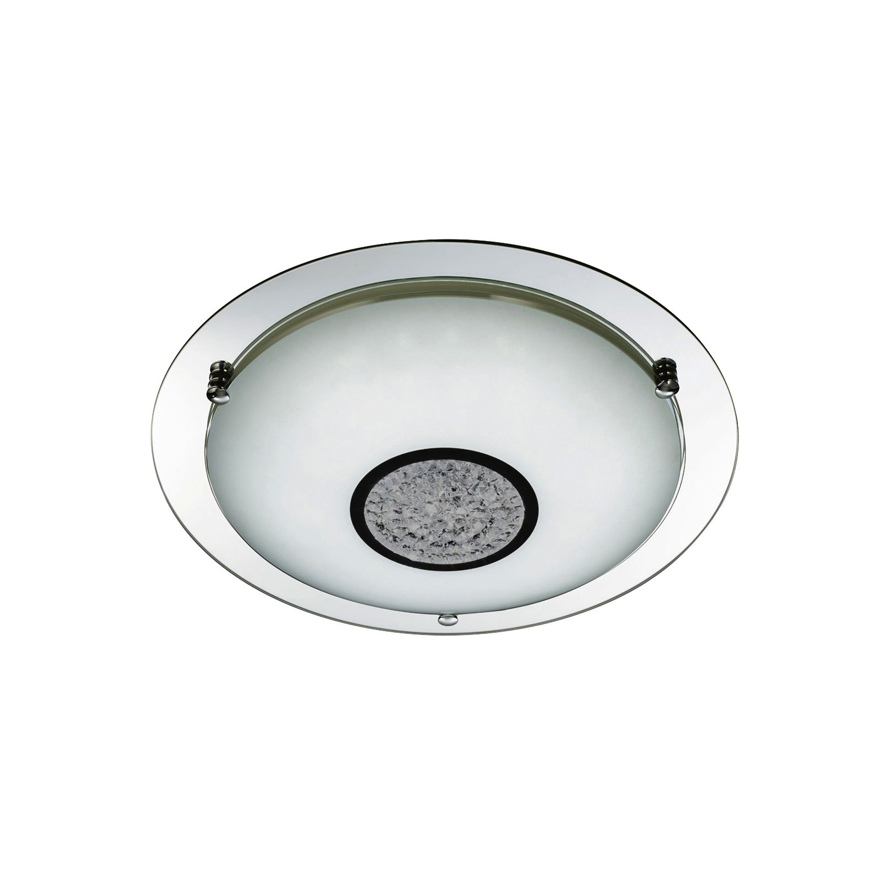 3883-31 Bathroom LED Flush Chrome Mirror Halo White Crystal