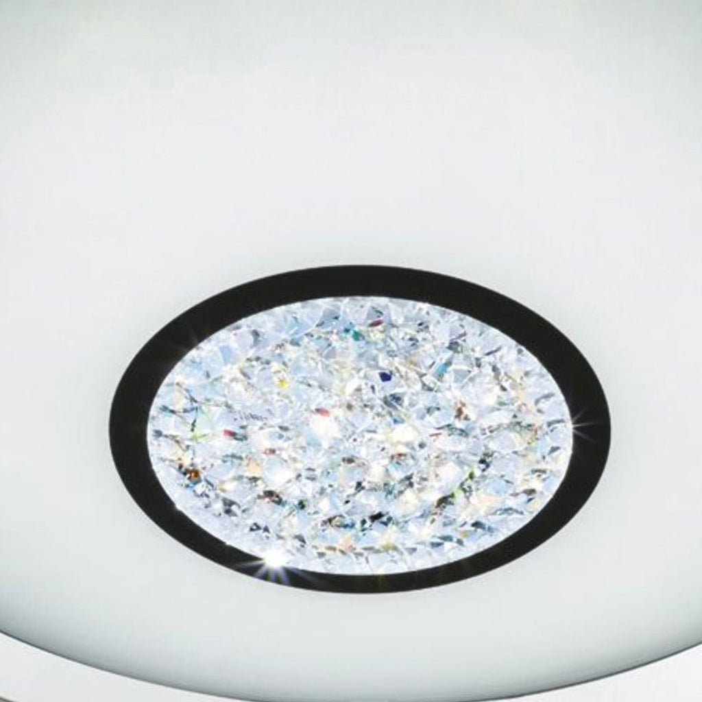 3883-31 Bathroom LED Flush Chrome Mirror Halo White Crystal