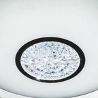 3883-31 Bathroom LED Flush Chrome Mirror Halo White Crystal