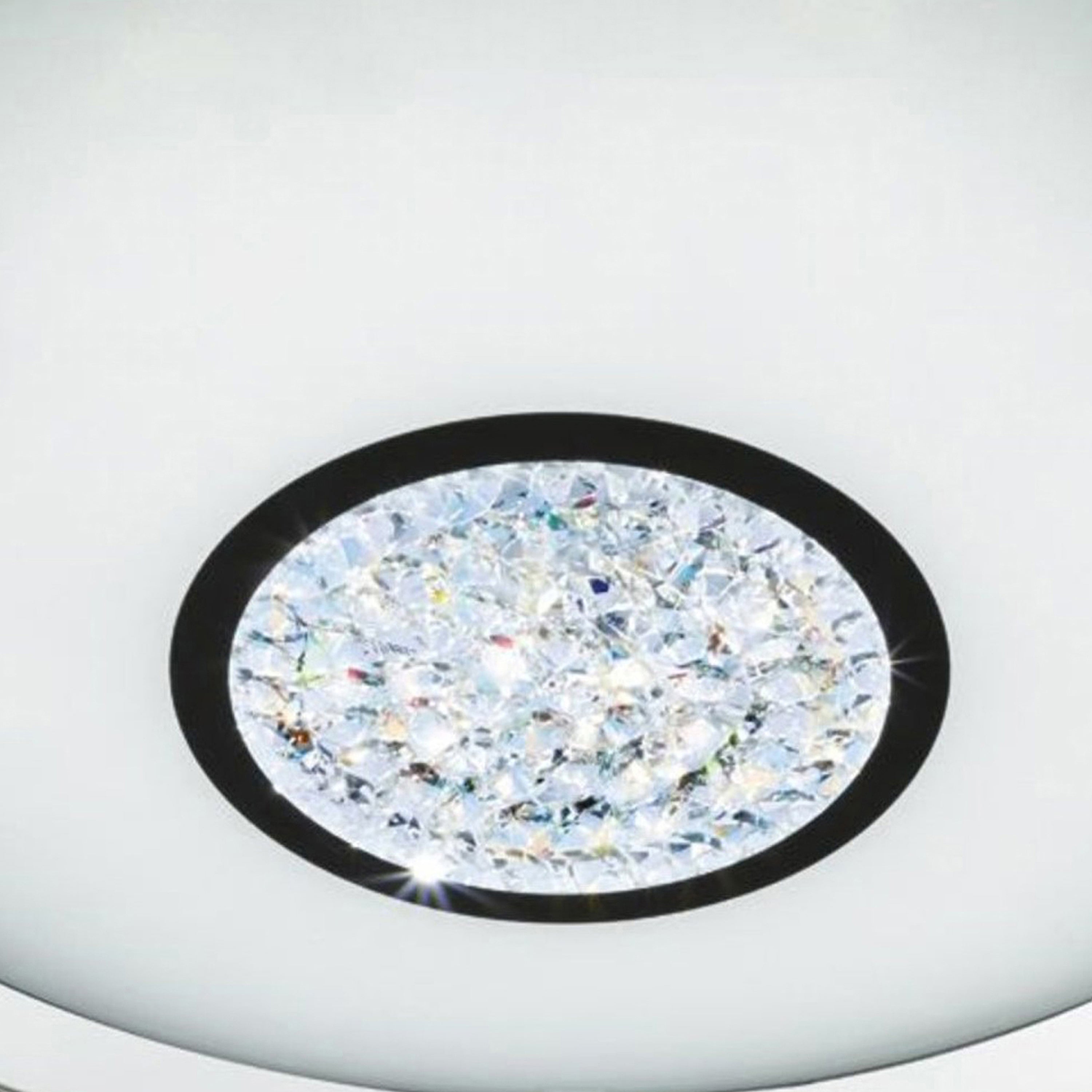 3883-31 Bathroom LED Flush Chrome Mirror Halo White Crystal