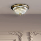 4370 American Diner - 2 Light IP44 Ceiling Flush Antique Brass Clear Glass