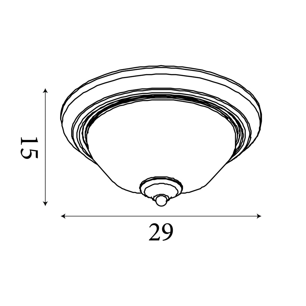 4370 American Diner - 2 Light IP44 Ceiling Flush Antique Brass Clear Glass